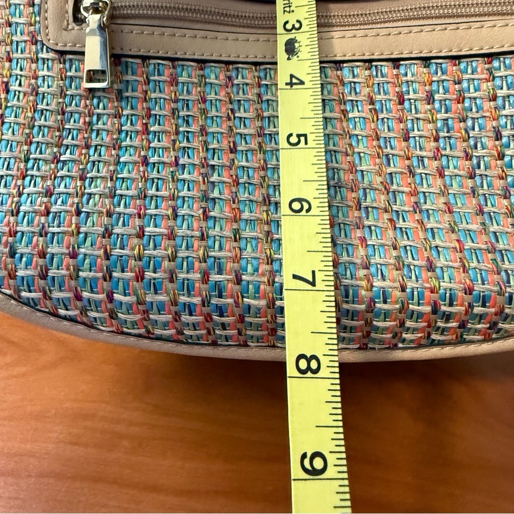 Simply Noelle Woven Rattan Straw Colorful Multi Shoulder Crossbody Bag Purse - Picture 9 of 11